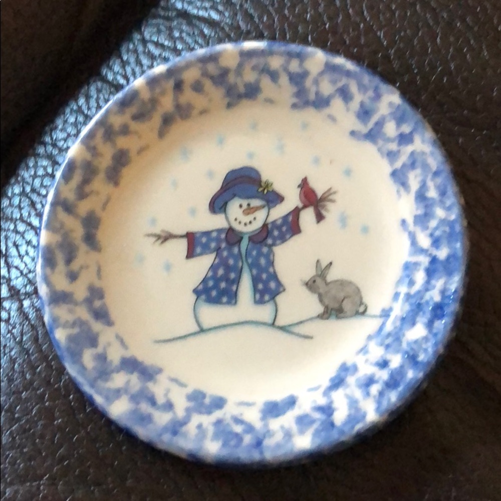Ring/trinket dish - snowman design